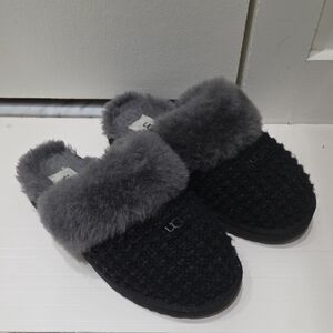 UGG Black and Gray Women's Slippers
